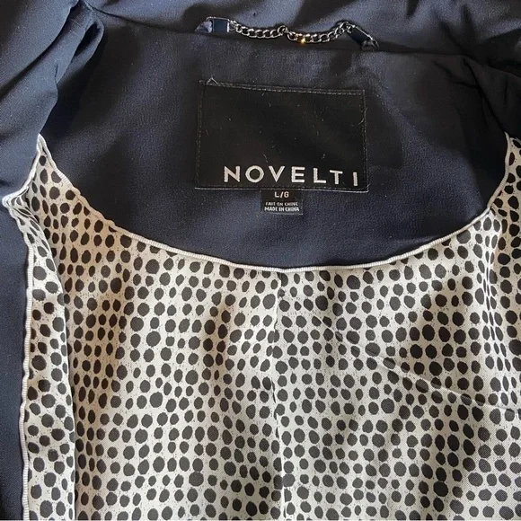 SPRING COAT, Melanie Lyne Novelti navy coat. - Picture 8 of 12